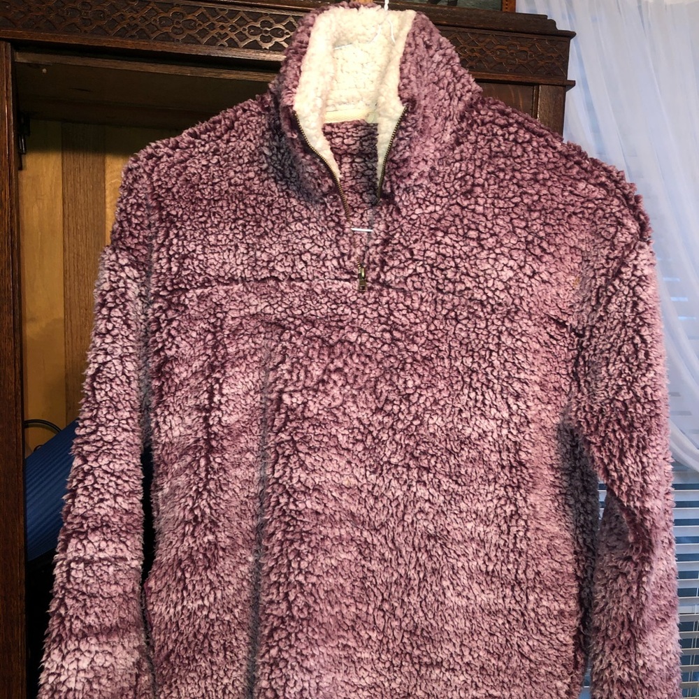 Fluffy quarter zip jacket